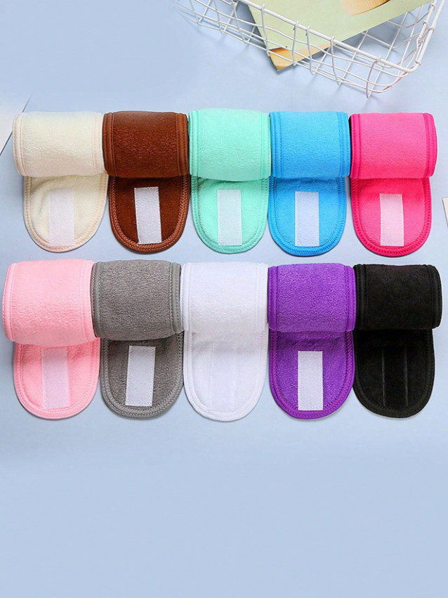 1pc Adjustable Non-Slip Spa Headband – Soft Wide Band for Makeup & Skincare – V2