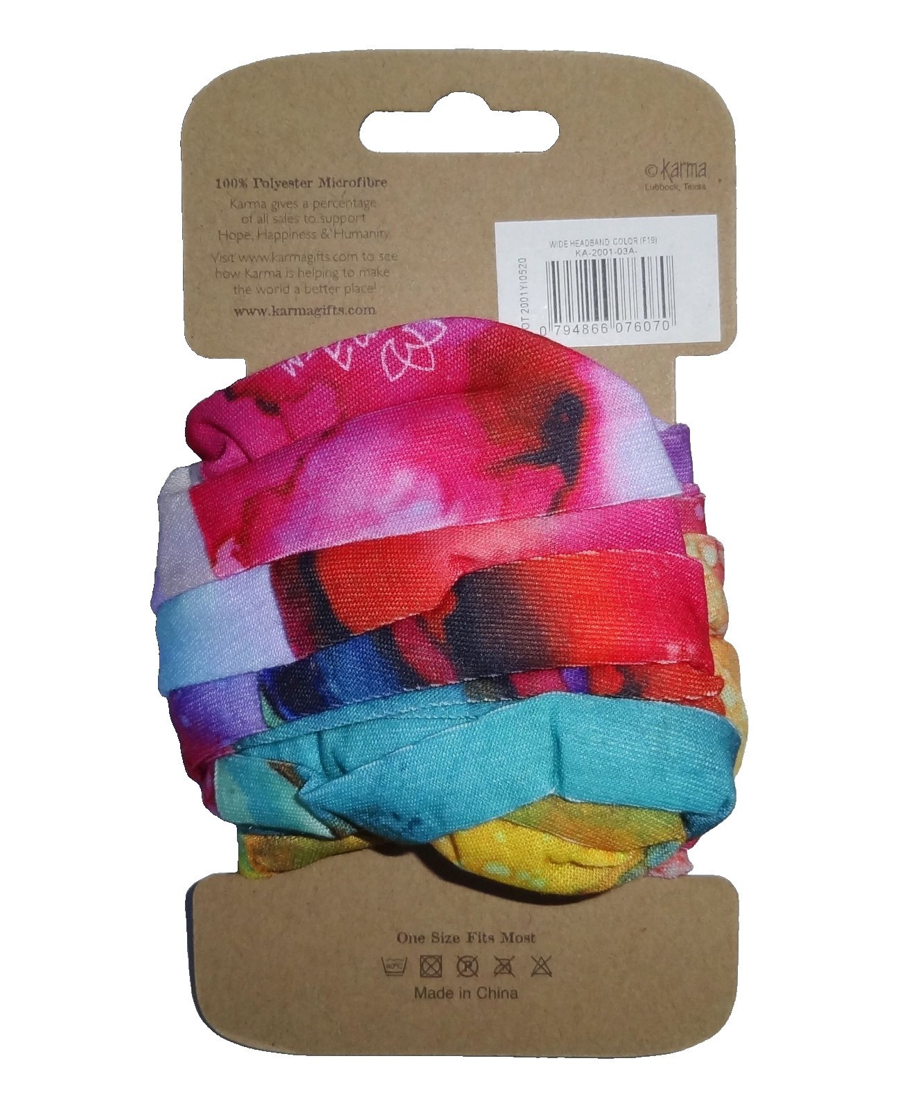 KARMA WATERCOLOR WIDE HEADBAND MULTIPURPOSE HAIR BUFF NECK GATOR FACE SHIELD NWT