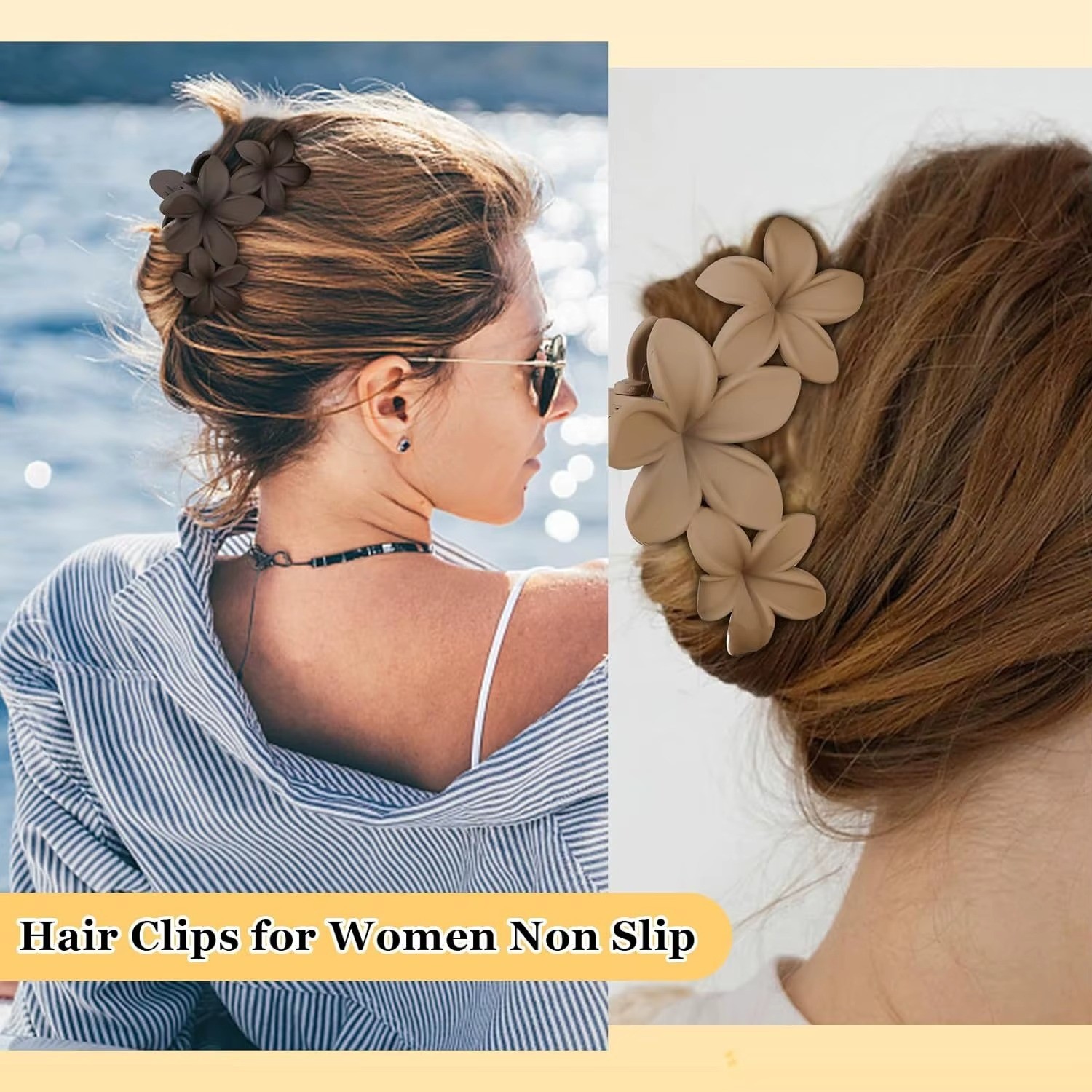 4Pc Large Matte Non-Slip Claw Hair Clips for Thick Hair – Strong Hold Jaw Clip*