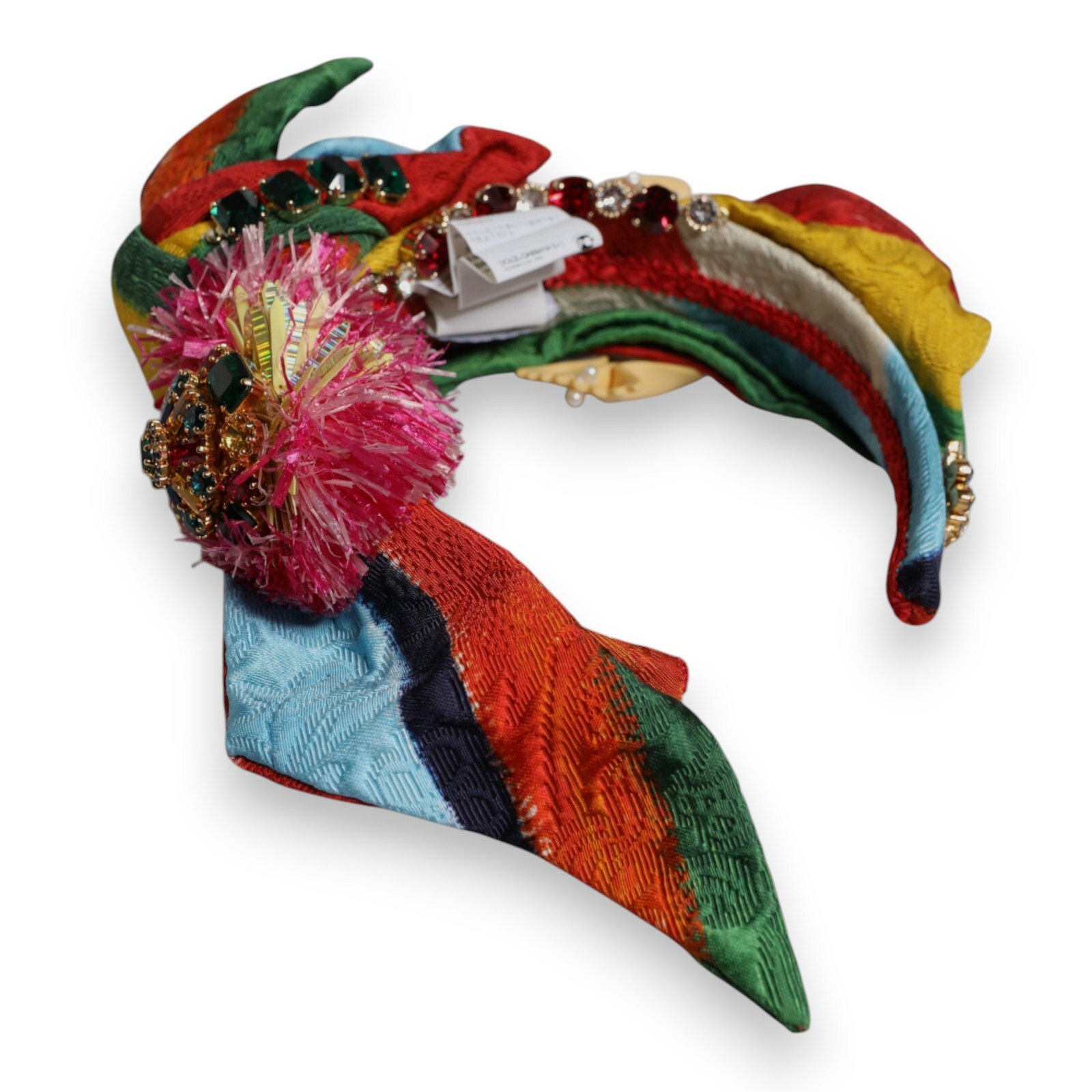 DOLCE & GABBANA Headband Multicolor Floral Crystal Embellished Diadem 2190usd