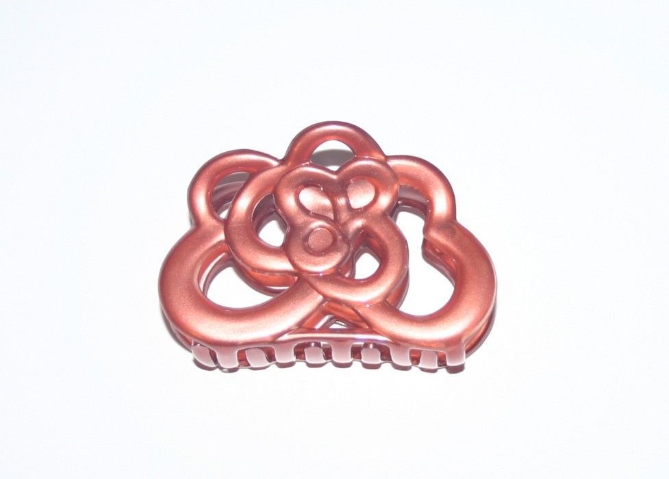 Hair Claw Clasp Jaw Clip Women Oval Ribbon Loop Ruffle Edge Filigree Made France