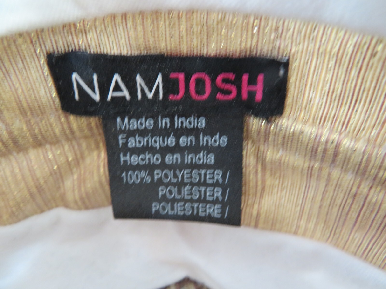 NAMJOSH Gold Embroidered with Sequins White Headband