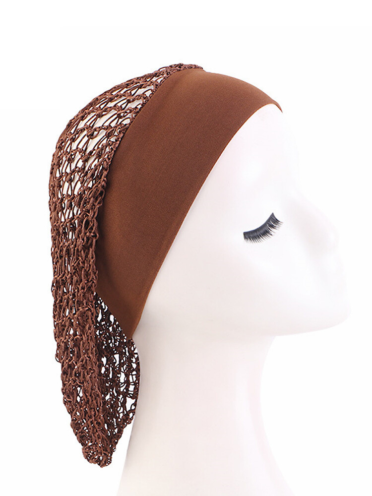 Women Mesh Hair Net Crochet Cap Cover Turban Fish Snood Sleeping Night Slouchy