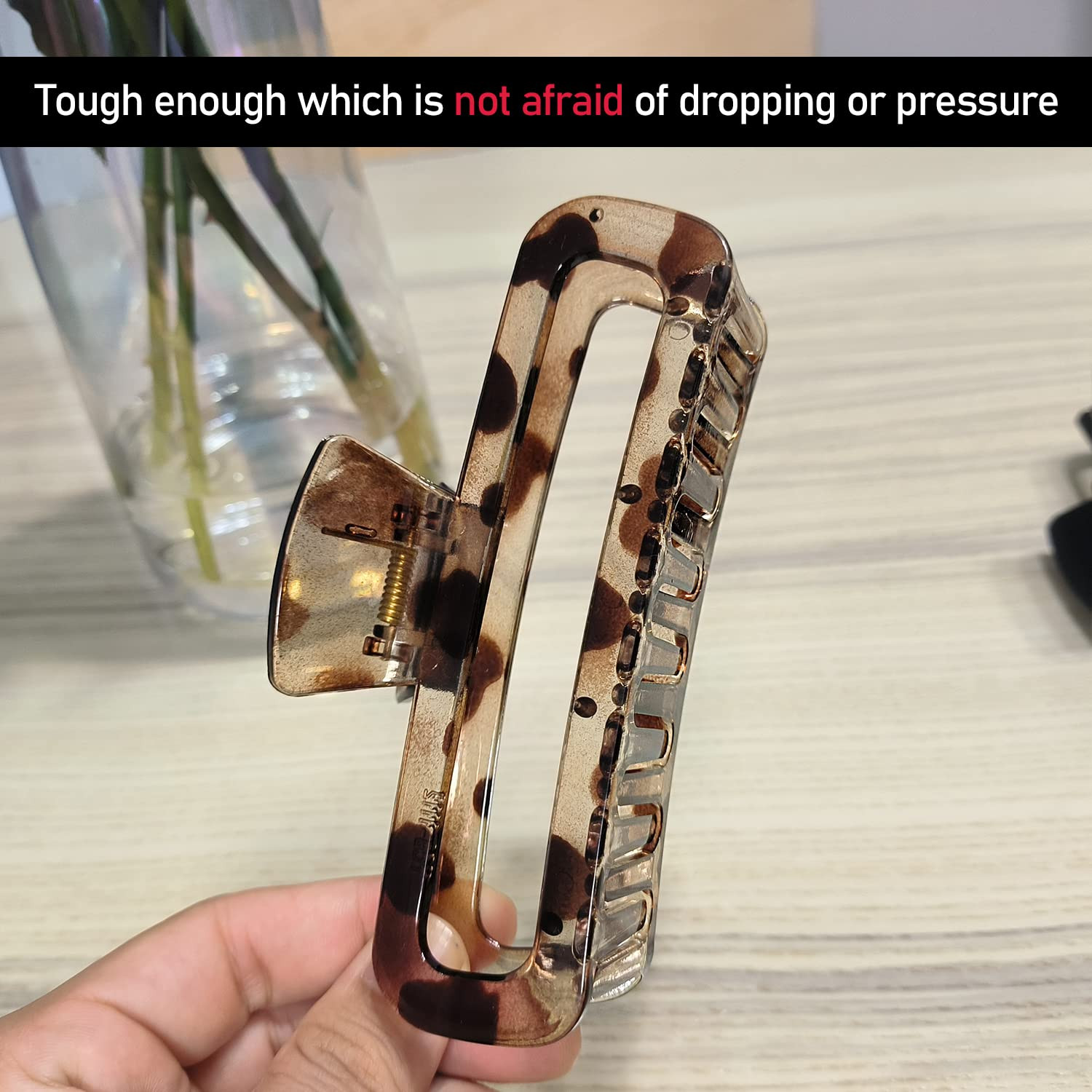 Hair Claw Clips 5 Inch Unbreakable Square Rectangle Clip Clamp Neutral Colors fo