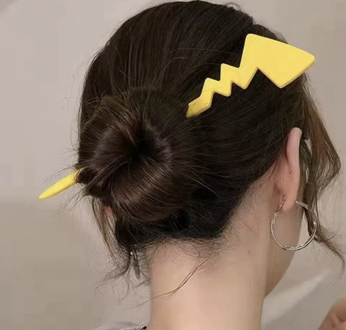 New SET OF 2 Pokémon PIKACHU Hair Sticks YELLOW Hair Pin ANIME Bun Holder