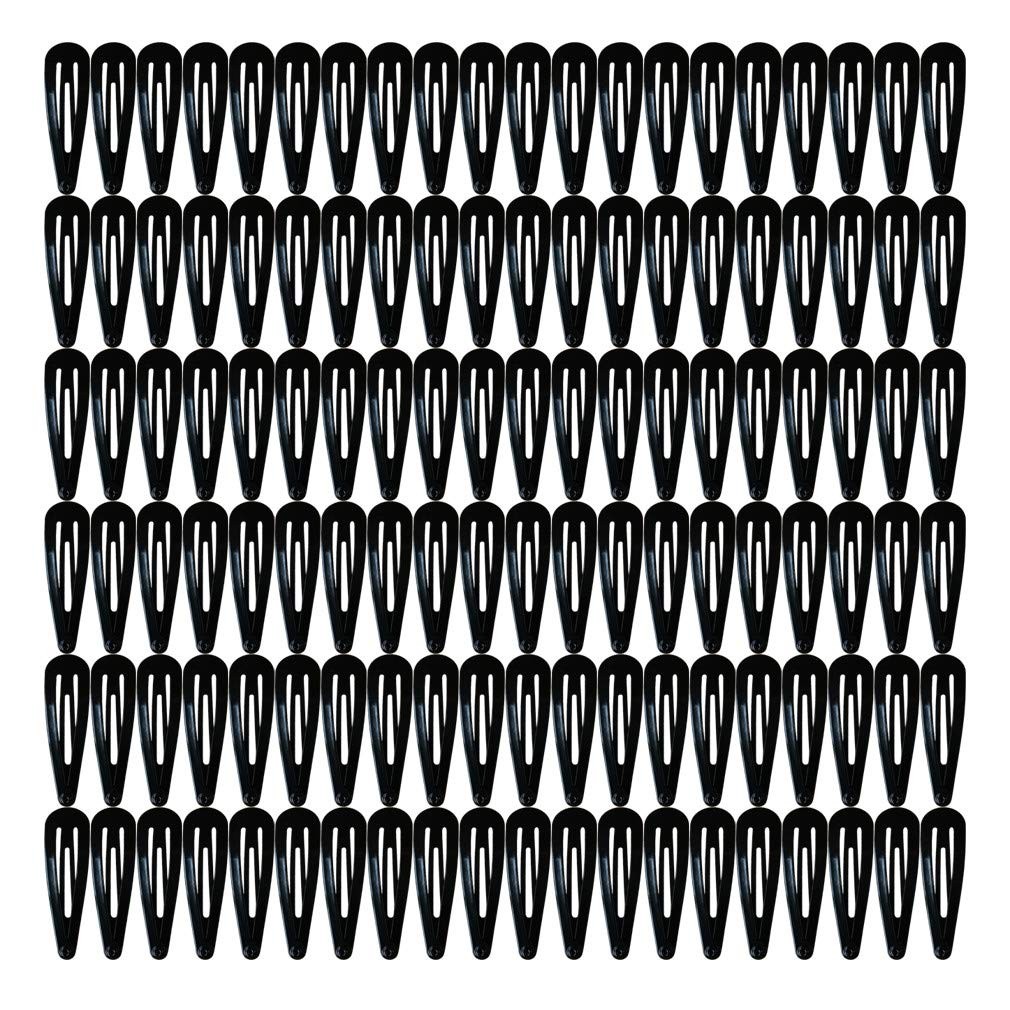 120 Pack 2 Inch Black Color Barrettes 120 Count (Pack of 1), 120 Clips
