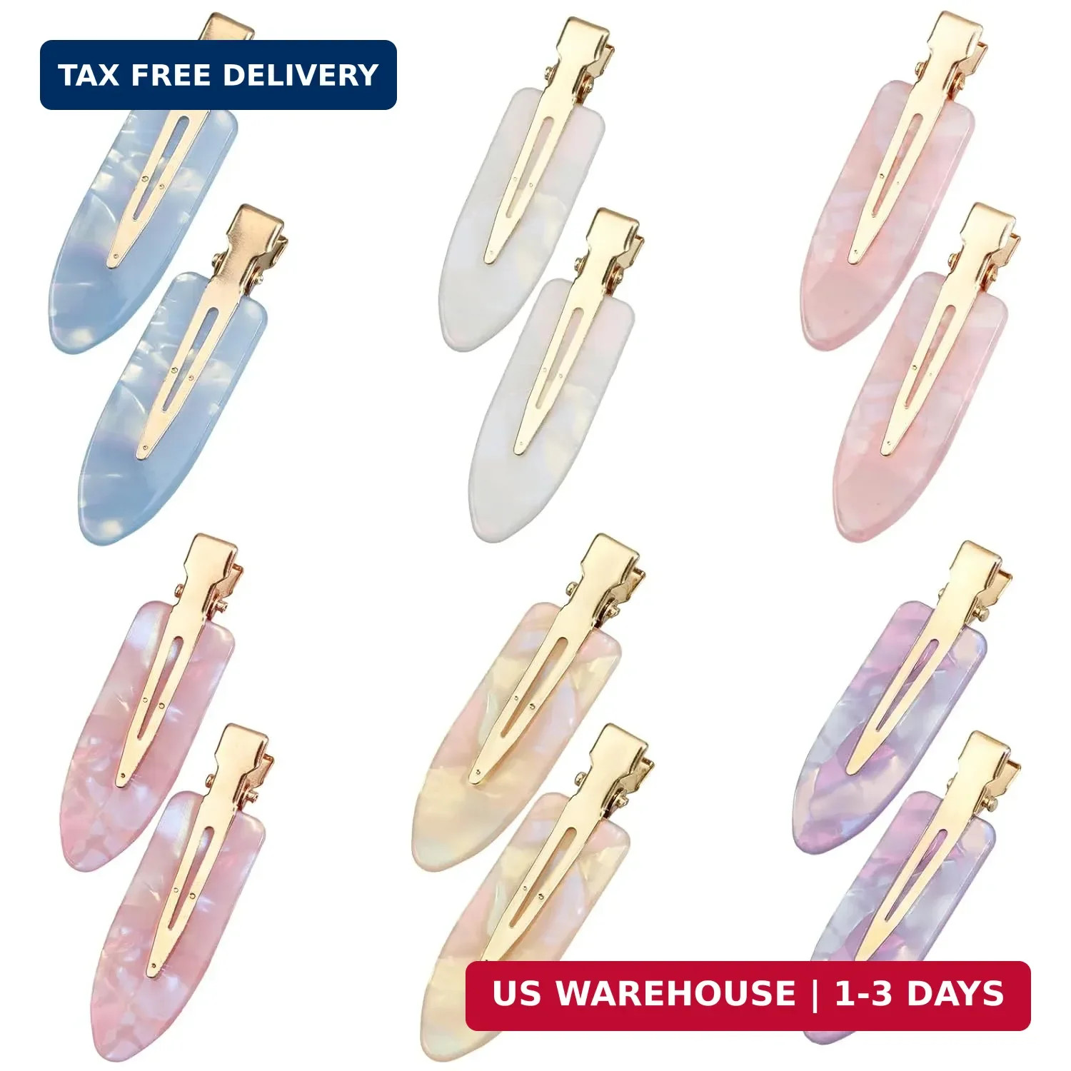 12 Pack No Crease Hair Clips Colorful No Bend Hairclips Flat Duckbill Clip Creas