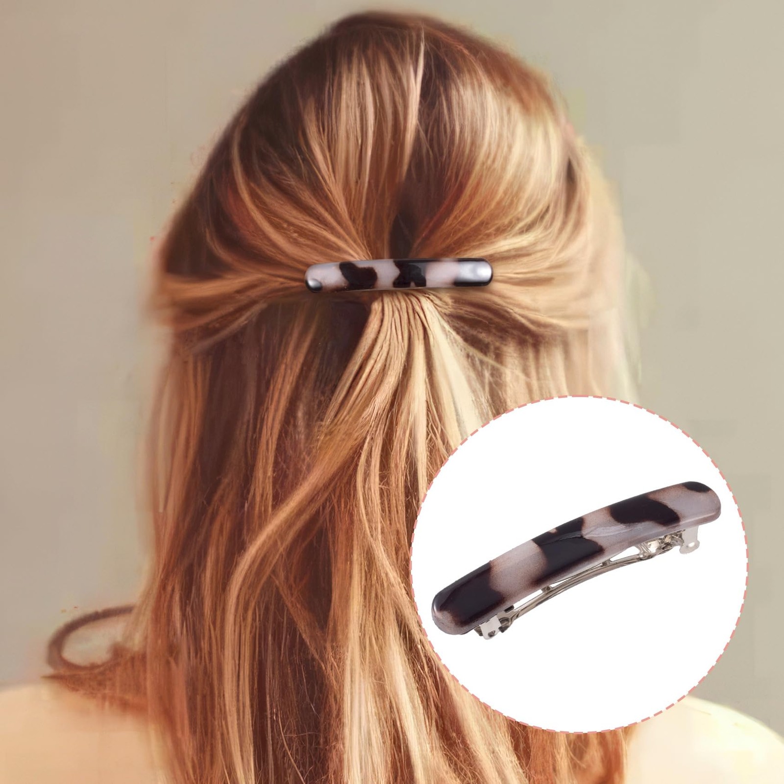 STSTR 10PCS French Barrette Hair 1 Count (Pack of 10), 5 Colors, 10pcs-oval