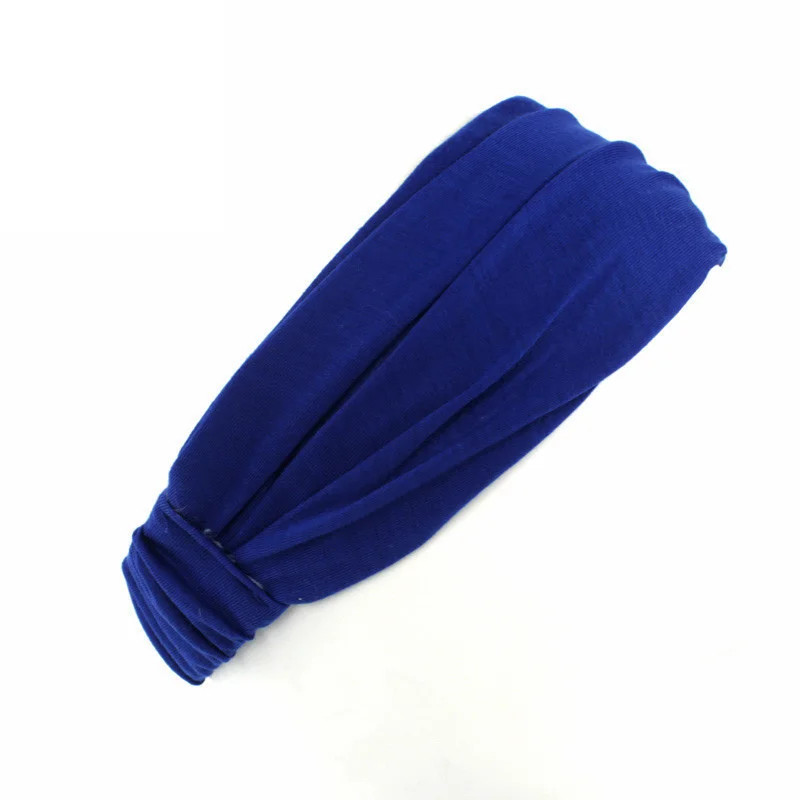 Summer Women Cotton Headband Elastic Wide Soft Sports Yoga Knotted Sweatband