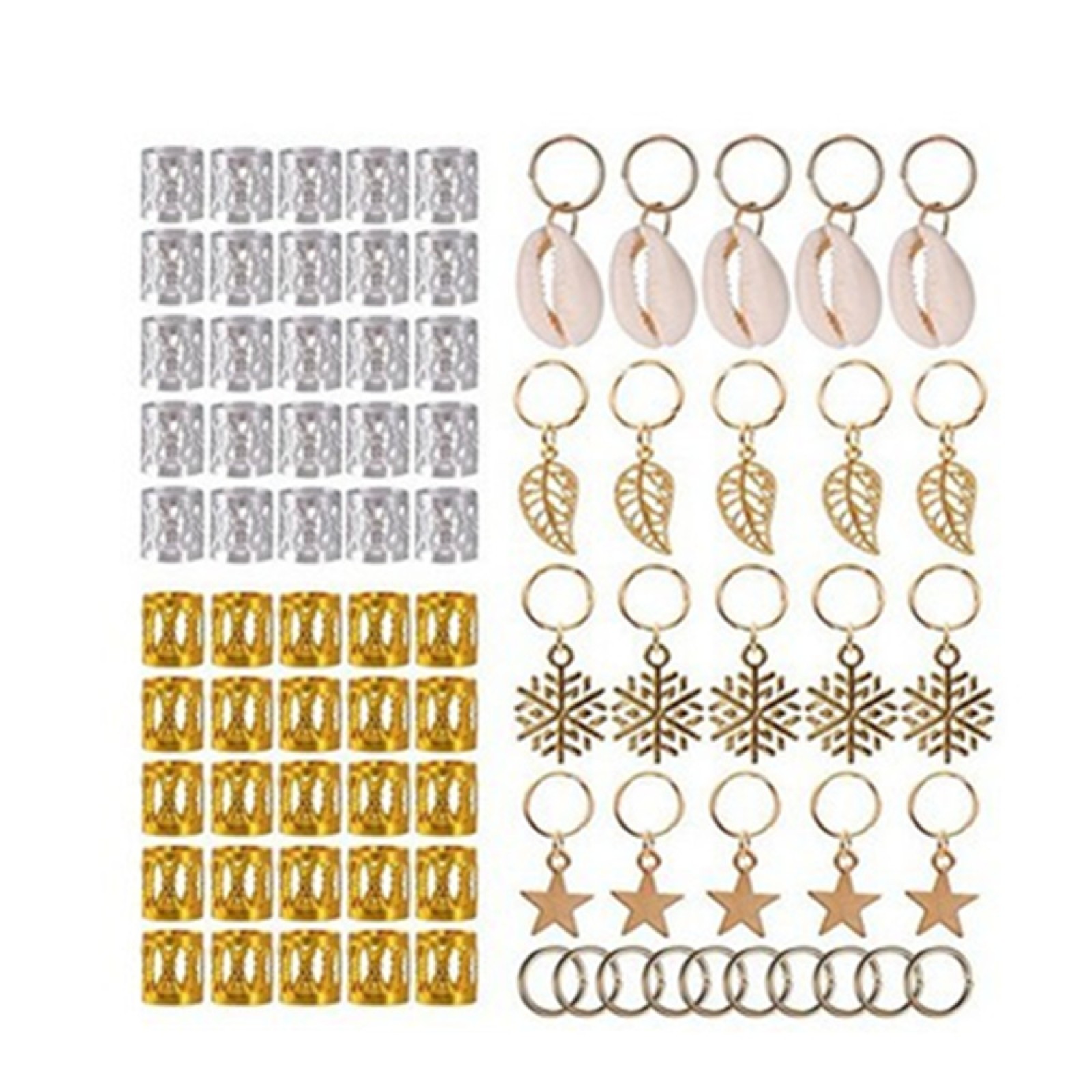 80x Hair Jewelry Braid Ring Cuff Decor Pendants Dreadlocks Beads Accessories f