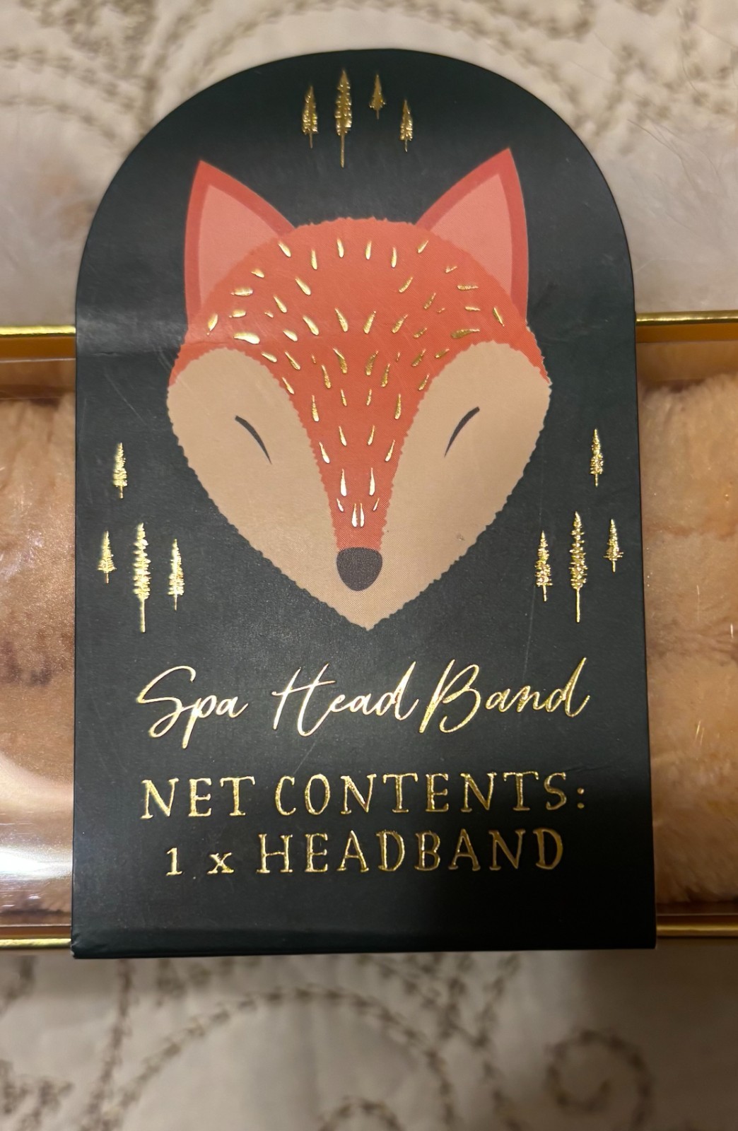 World Market Fox Spa Headband Plush Fluffy Makeup Skincare Head Band NIB New