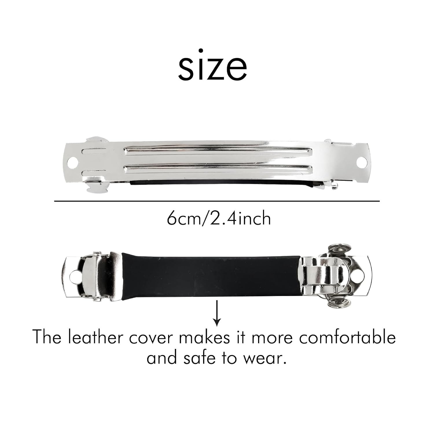 Cinaci 20 Pack 6Cm/2.4″ Simple Plain Blank DIY Caft Silver Metal French Hair Bar