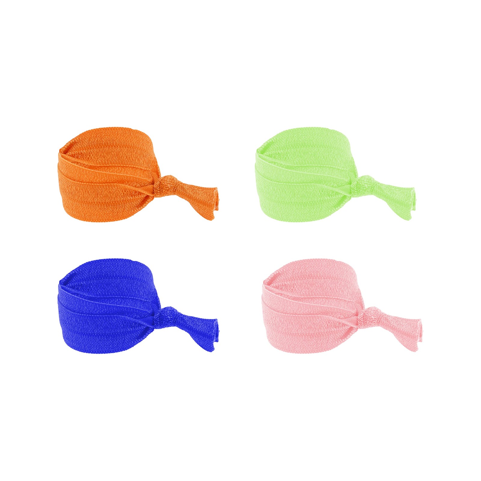 No Crease Ribbon Hair Ties for , 100 Pack Knotted Fold Over Elastic Cloth Pon…