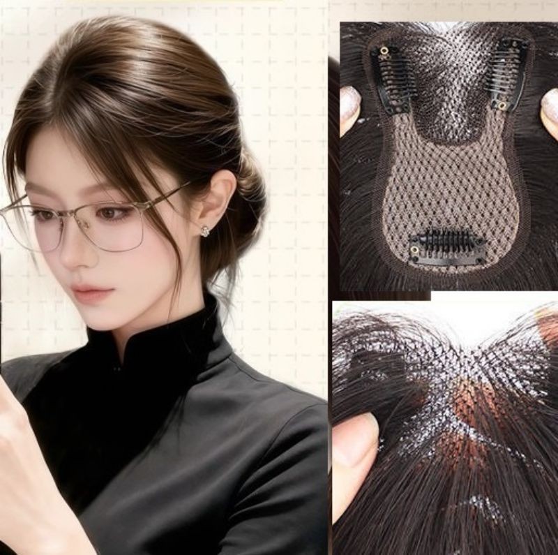 3×4.3″Seamless U shape Lace Hair Topper Clip in 10″-100% Human Hair Version
