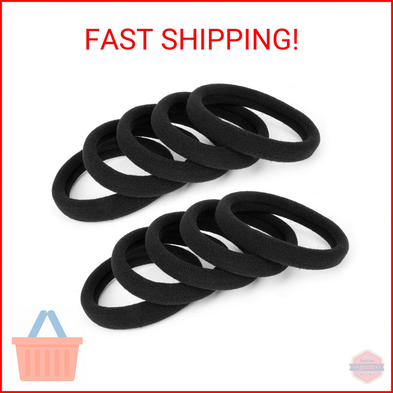 100PCS Large Cotton Ponytail Holders, Seamless Hair Ties, Elastics Hair Bands No