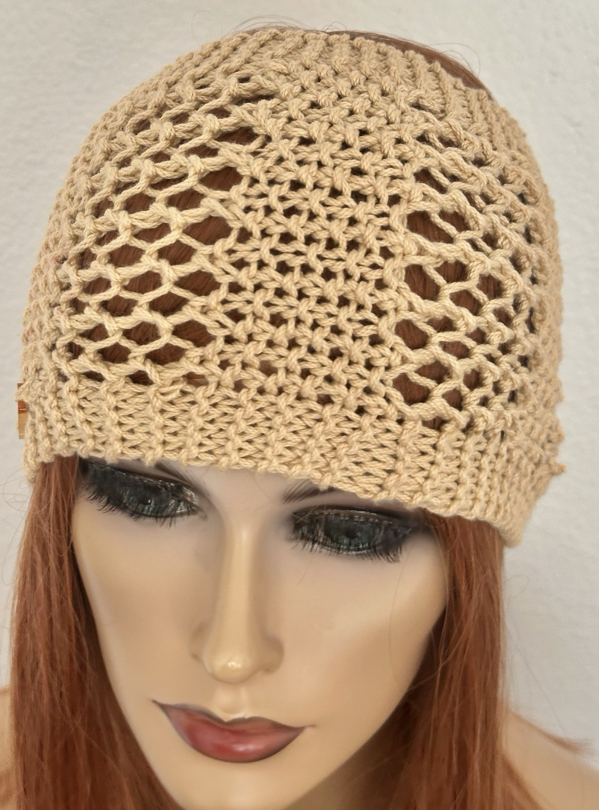 Hand Knits 2 Love Headband Bandana Lace Flower Designer Fashion Khaki Beige Gift