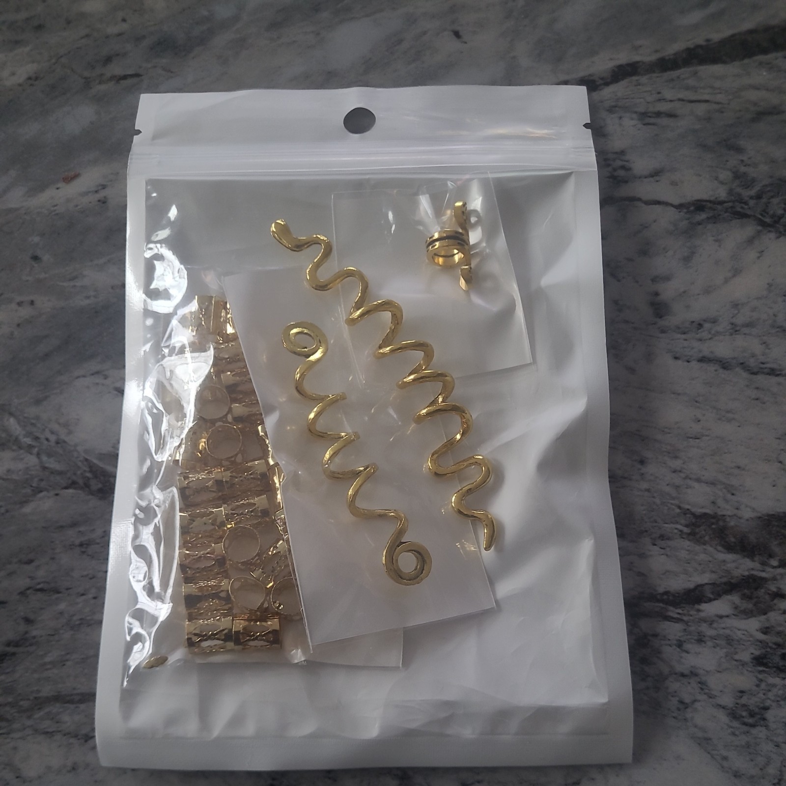 Spiral Hair Wraps, Gold, 24 Piece