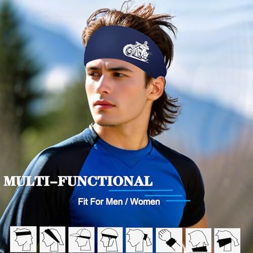 Headbands for Men Women 3pcs Sports Sweatbands Workout Running Sweat Bands Top