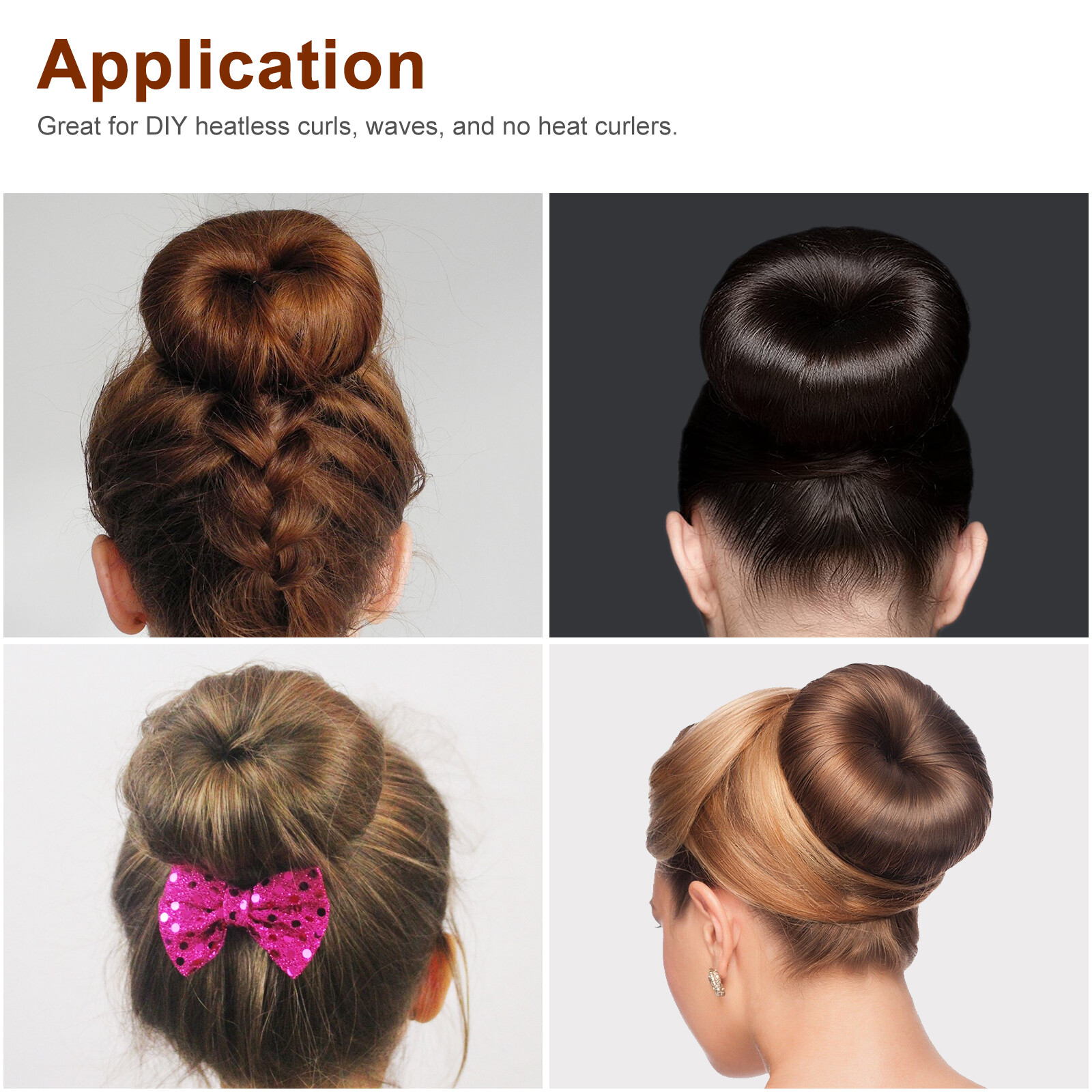 4Pcs Hair Donut Bun Maker Magic Styling French Chignon Ballet Sock DIY Tool