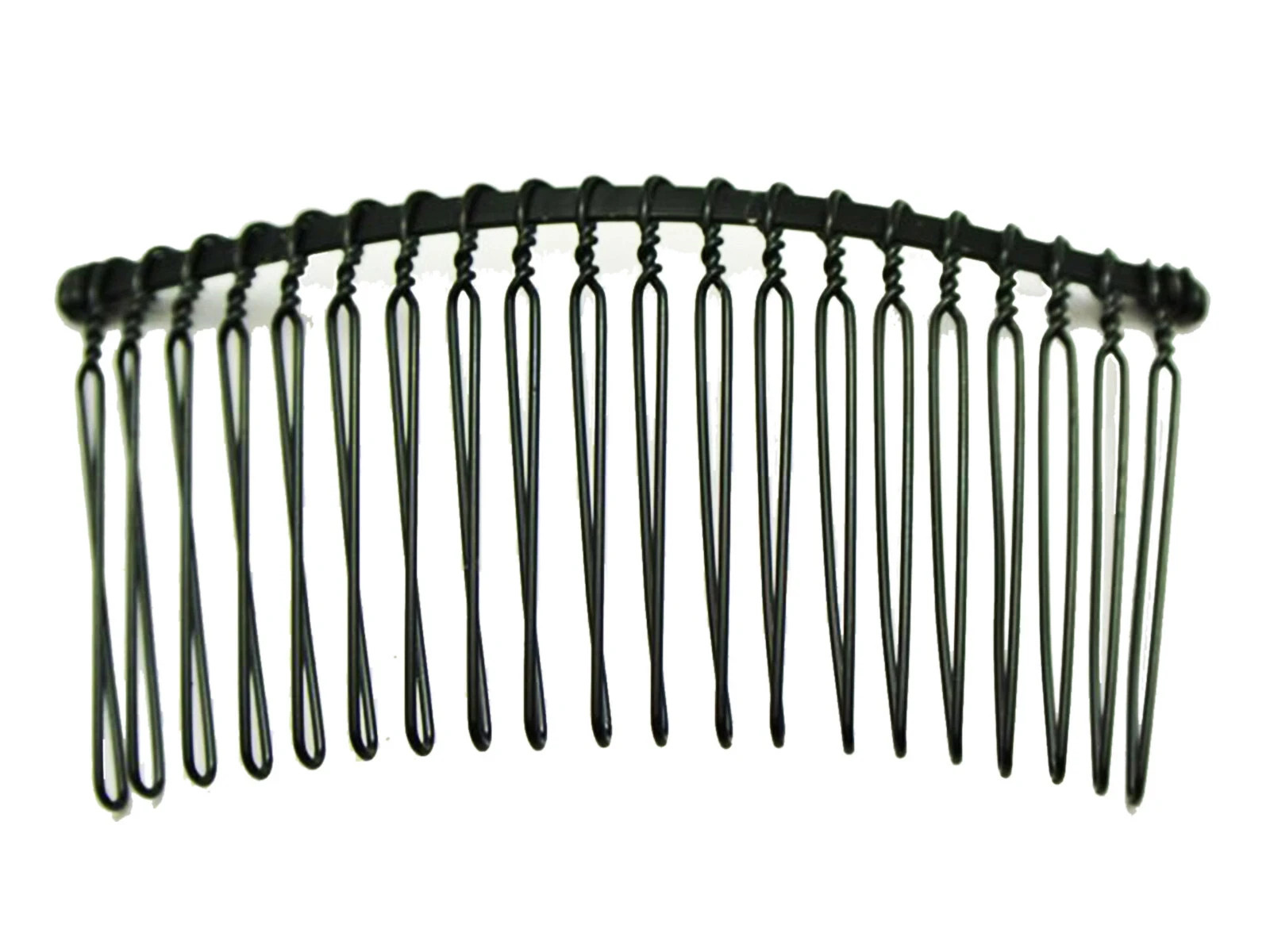 10 Pcs Black Metal Wire Hair Side Combs Clips 20-teeth 3″ for DIY Craft