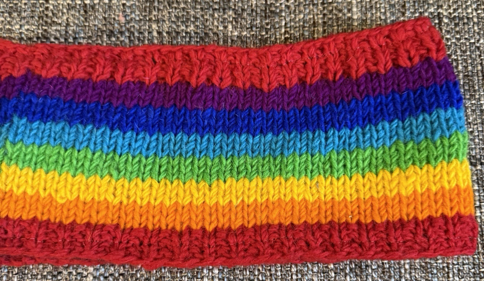 HEADBAND Nepal Hand Made Wool Head Band New Crochet Rainbow Pride #ö