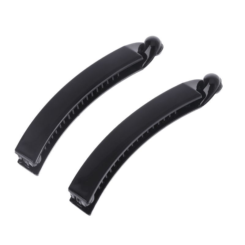 2 Pieces 10 for cm Banana Hair Clips Black Square for Head Plastic Barrette