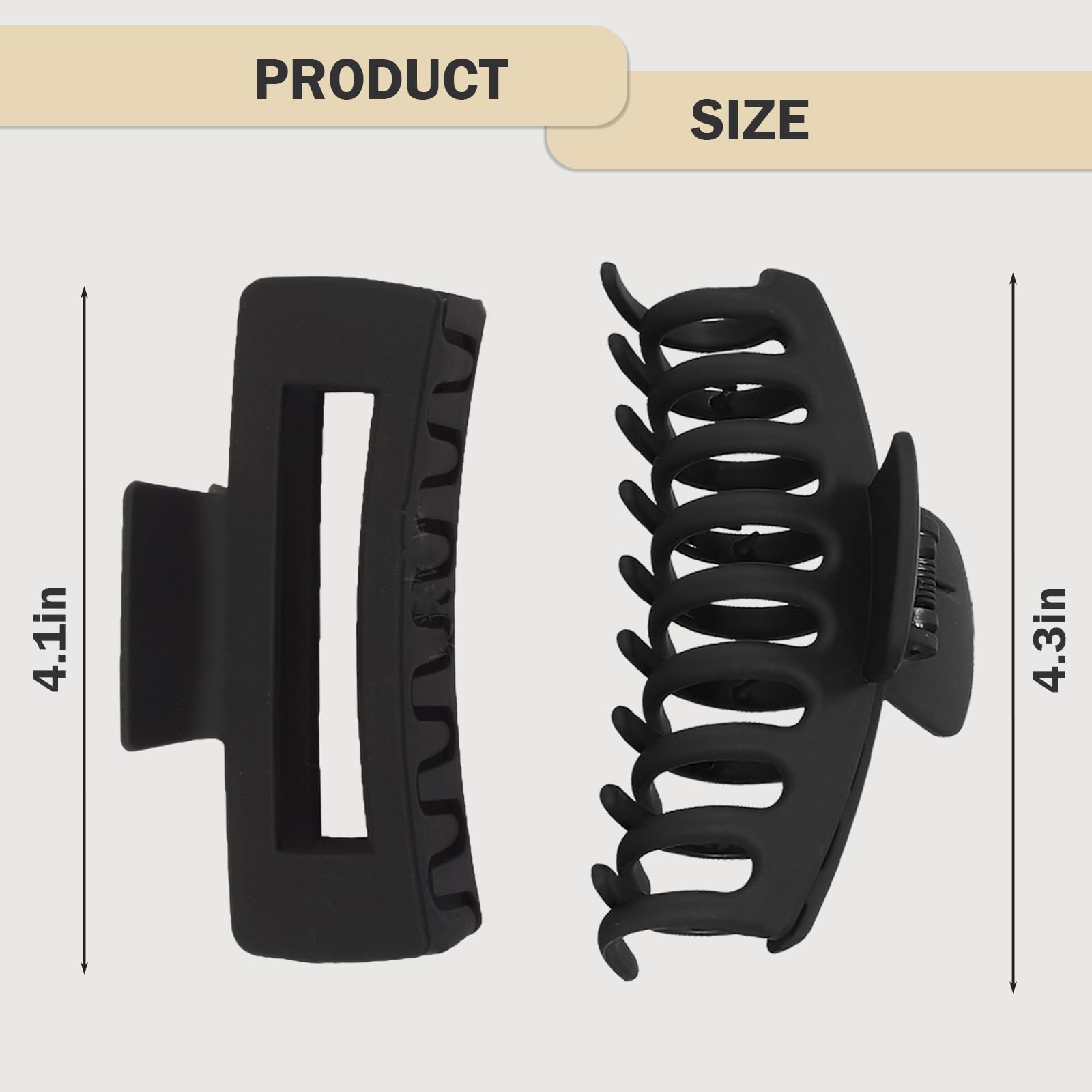 Seapaw 6 Pack Claw Clips Hair 4 Inch 1 Count (Pack of 6), Black, Brown