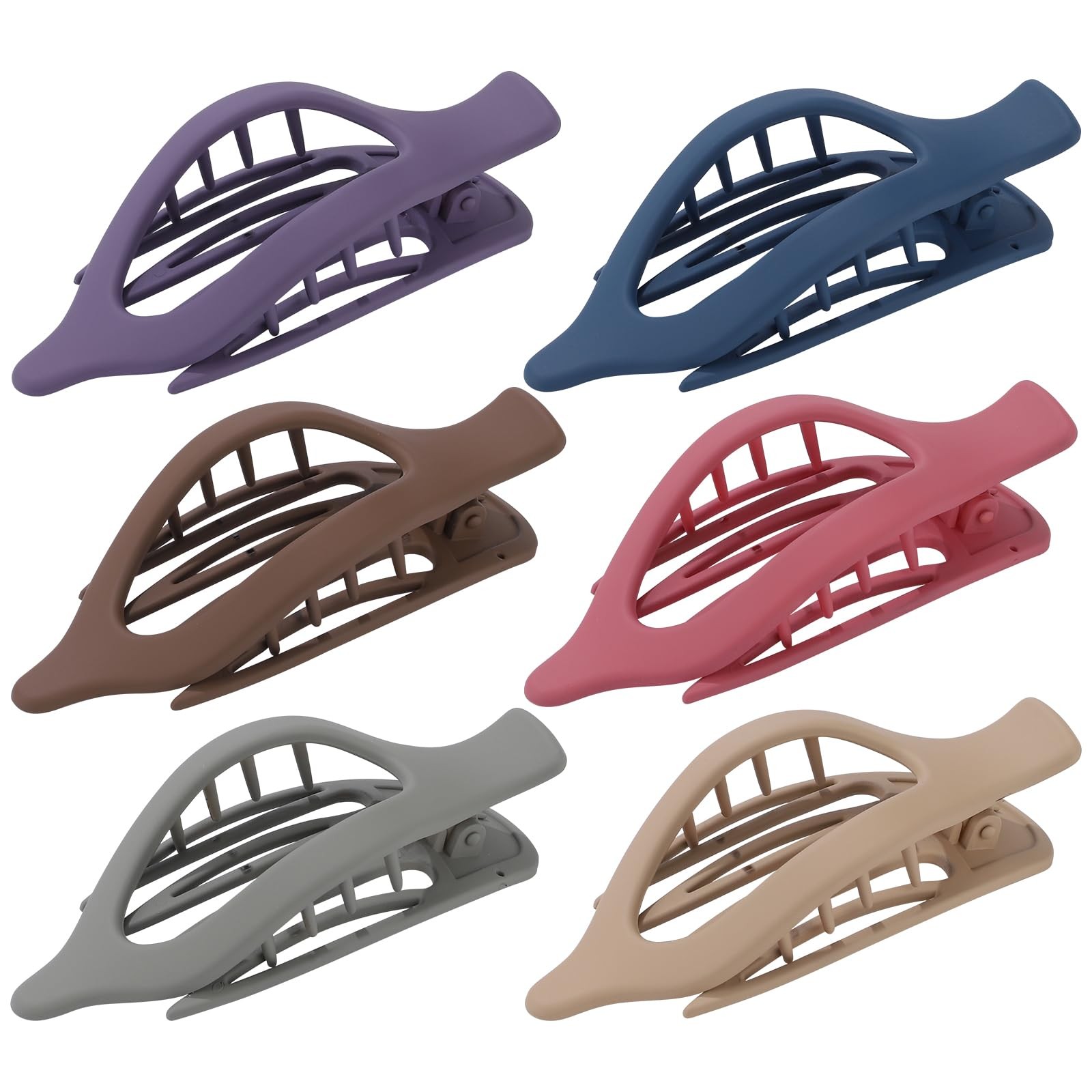 French Flat Hair Clips for Women – 6Pcs 1 Count (Pack of 6), Matte Dark color