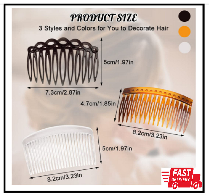 18 Pcs French Side Hair Combs Hair Twist Decorative Comb with Teeth for Women