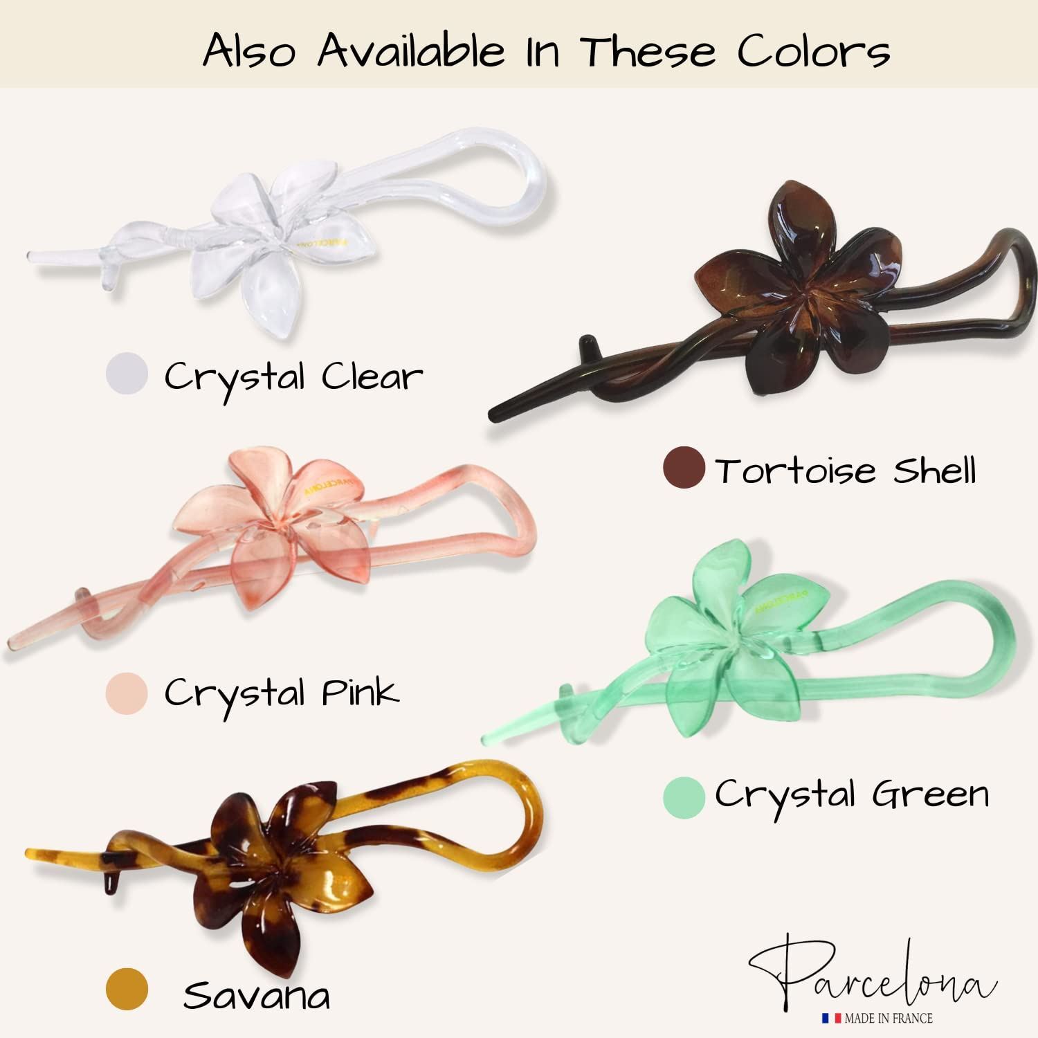 Parcelona French Large Twist N Clip Flower Bow Chain Hair Clip Barrettes