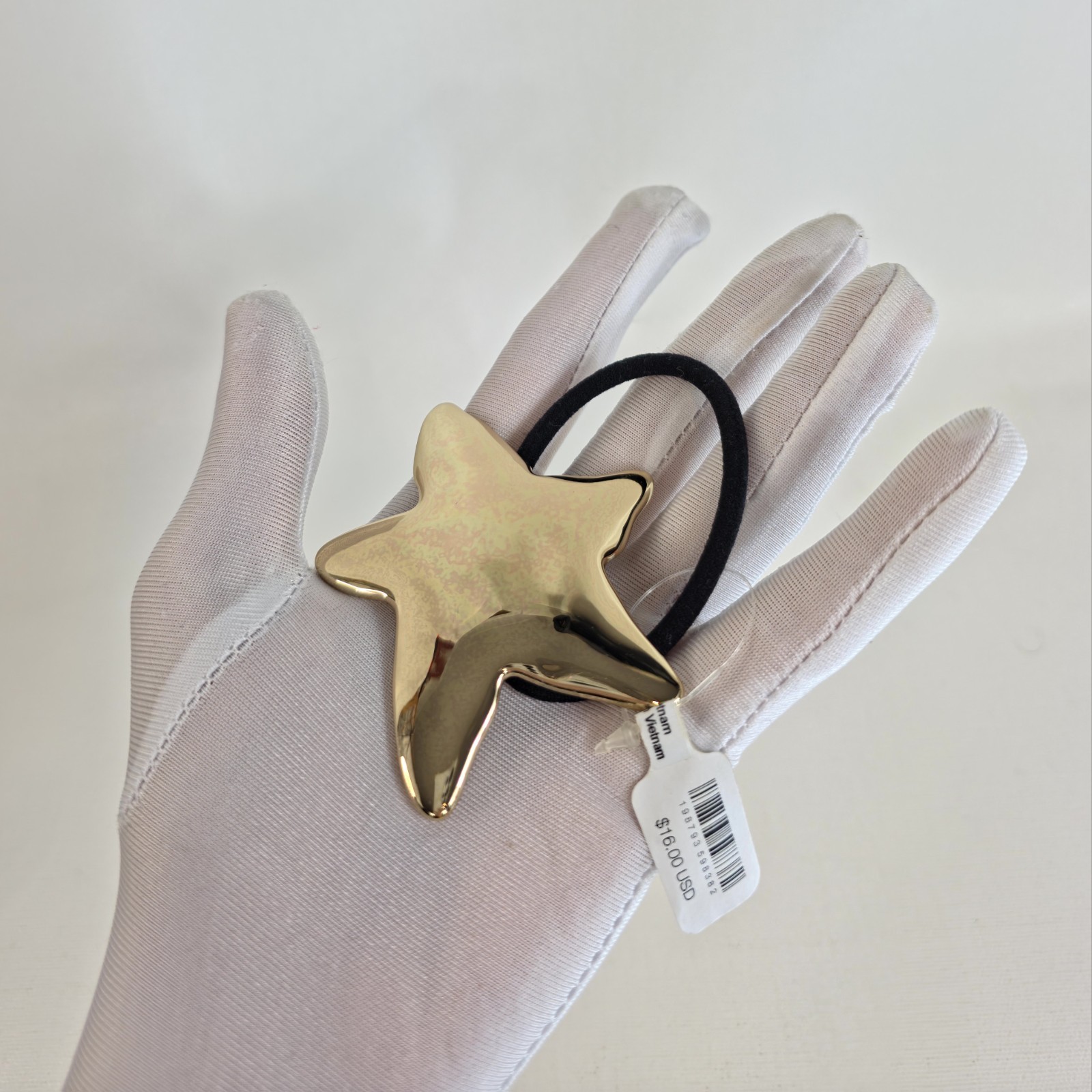 Free People Written in the Stars Gold Hair Tie Star Ponytail Holder Accessory