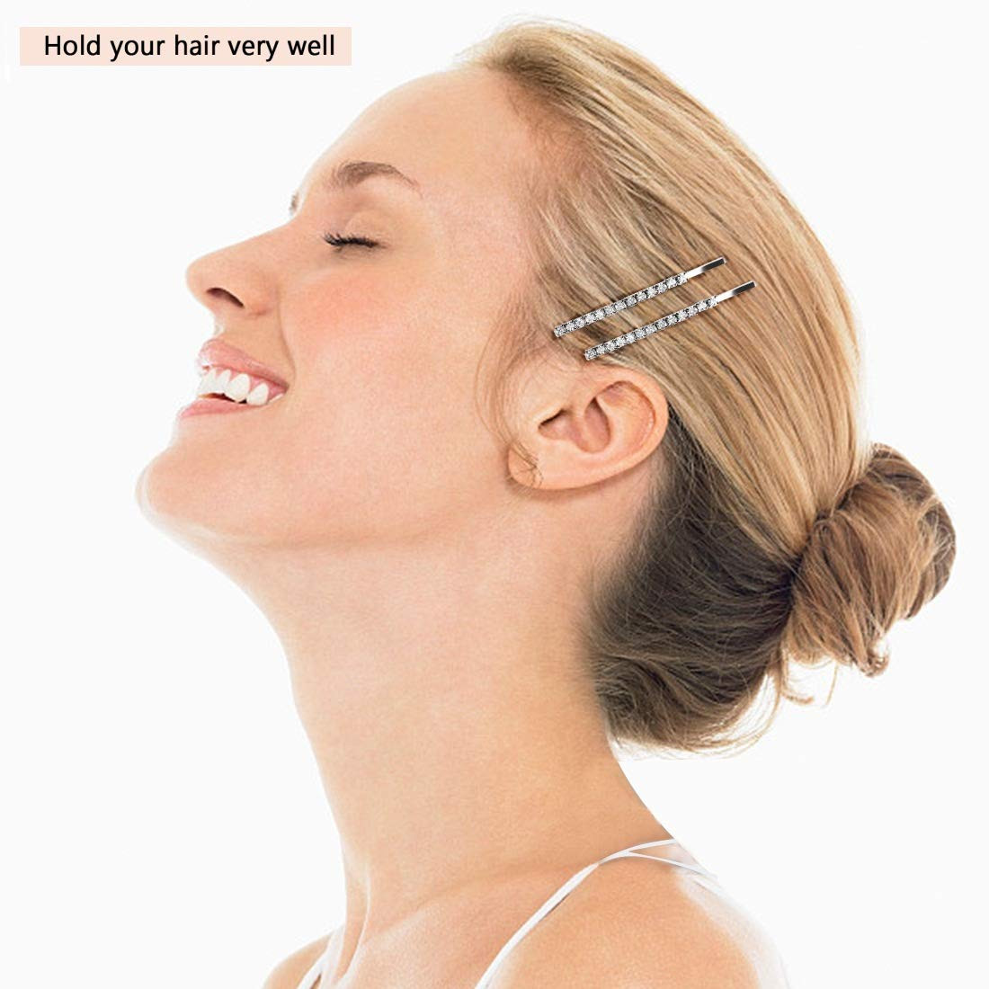 24 Pcs Rhinestone Hair Accessories: Sparkly Crystal Bobby Pins, Shiny Hair Clips