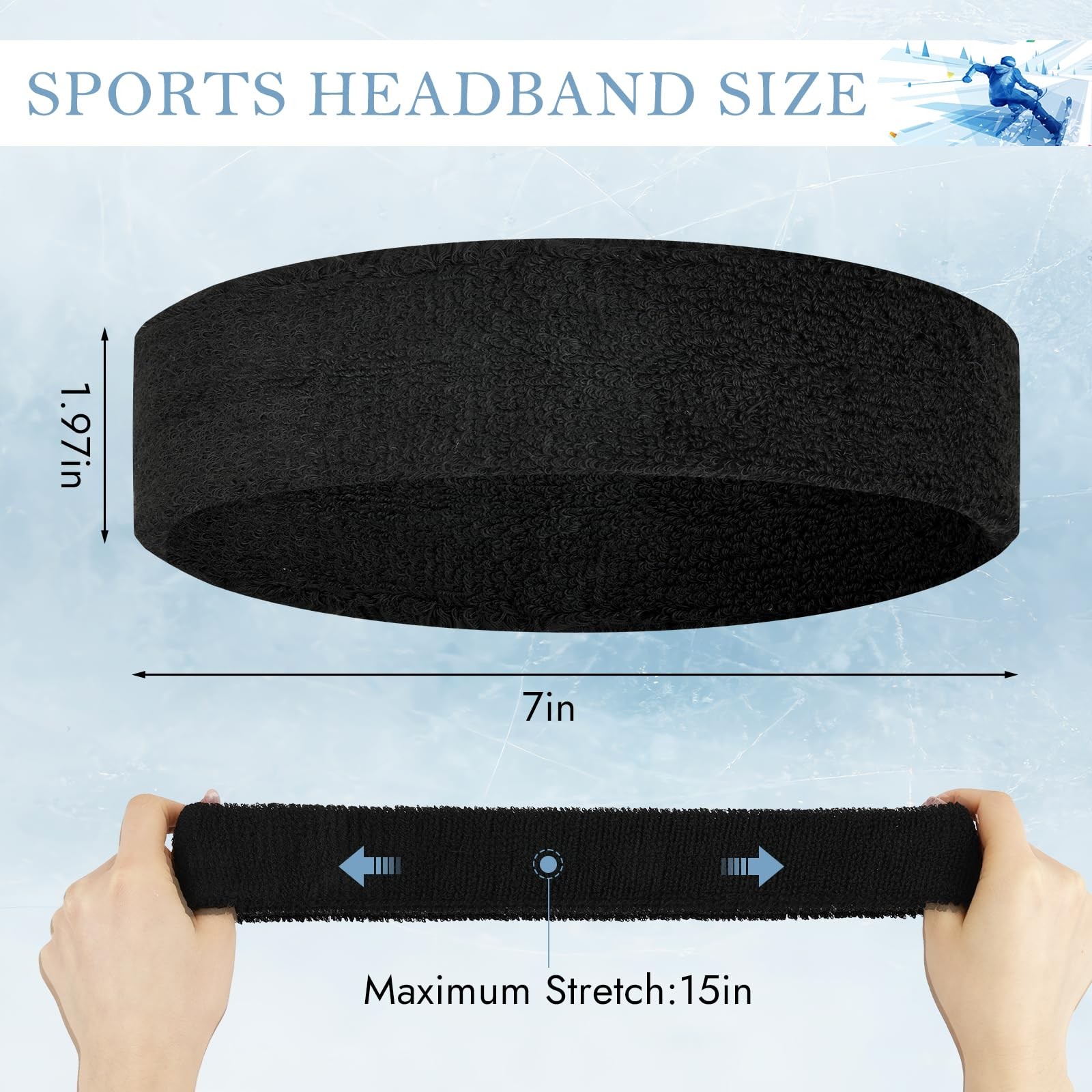 4 Pack Headbands for Men, Sweat Bands Headbands Men Women, Cotton Terry Swea…