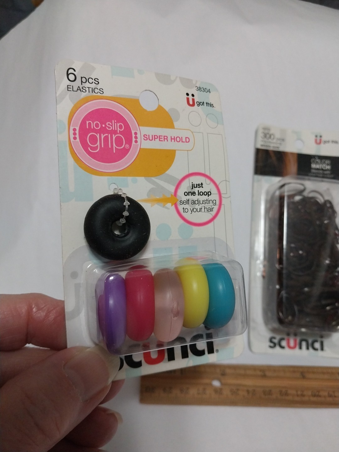 Scunci Smart Color Match Brown Polybands 300 Count & Super Hold 6 Pcs Pony Tail