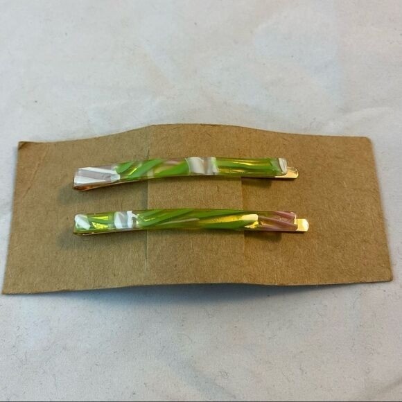 Berry Hair Barrettes Clips Accessories Green White Pink Clear Gold Marble Casual