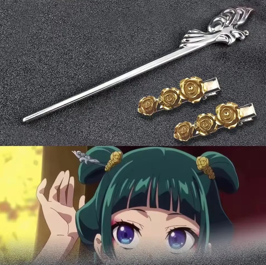1pc Anime Alloy Hairpin Silver Cosplay Stylish Hair Stick Halloween Prop – NEW