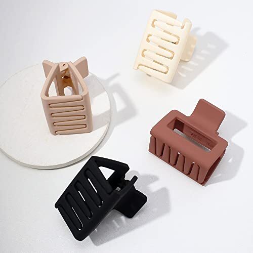 5 Pcs Square Matte Hair White, Black, Khaki, Chocolate brown, Coffee color