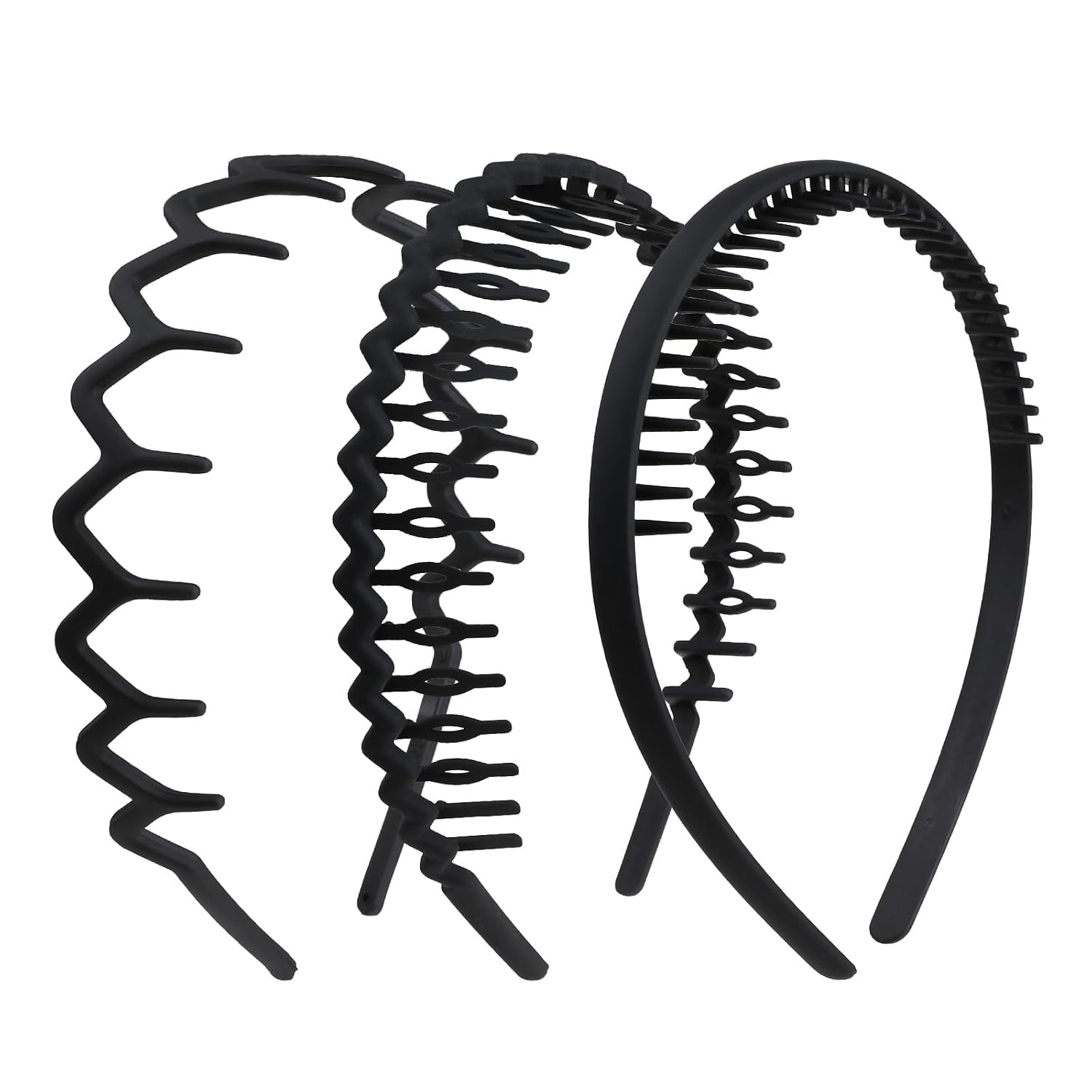 WLLHYF 3 Pieces Sharks Tooth Hair Comb Plastic Non Slip Headband Wavy Teeth Hair