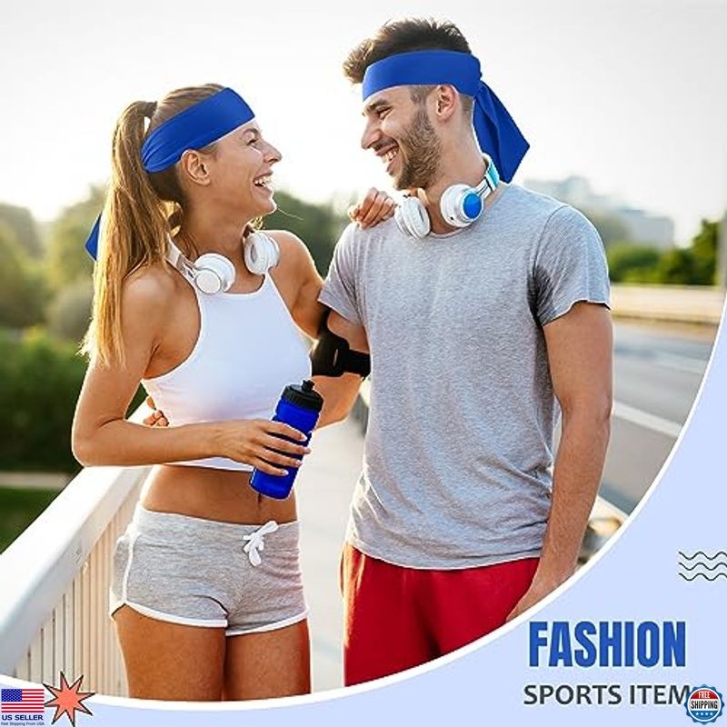 18 Pack Sports Headbands for Men & Women – Elastic Sweatbands for All Activities