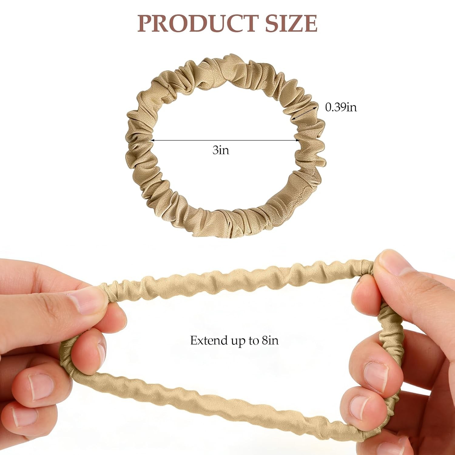 12 Pcs Silk Scrunchies, No Damage Hair Ties for Thin Thick Curly Hair