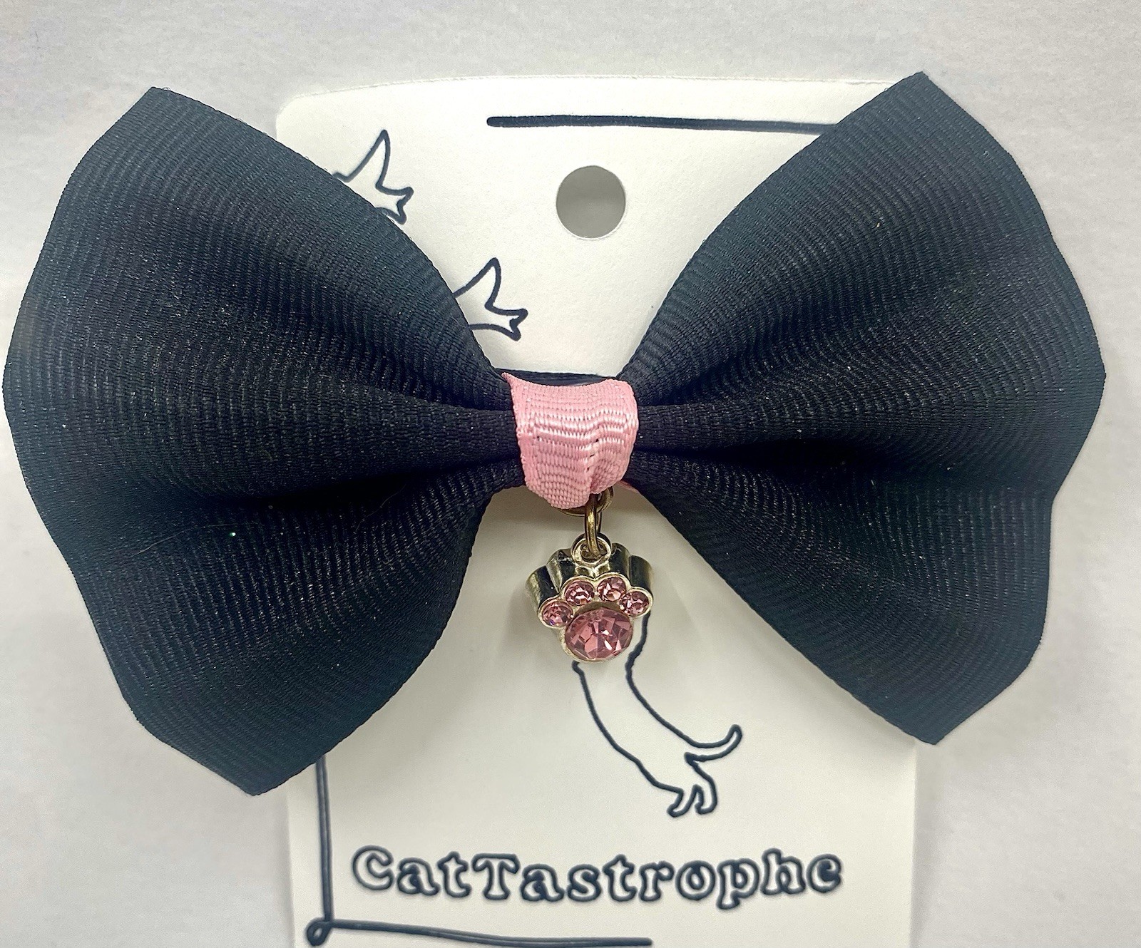 Hair bow Hair Clip Girls Women Pink Paw Dog Cat Charm Teacher Vet Work Gift