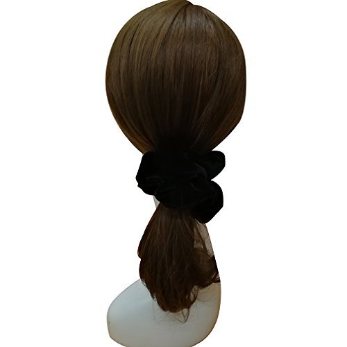 6 Pcs Black Color Large Size Velvet Scrunchies for Women Hair Assorted Colors