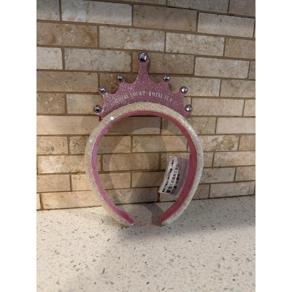 Disney Cruise Royal Tea Sequin Headband Minnie Pink White