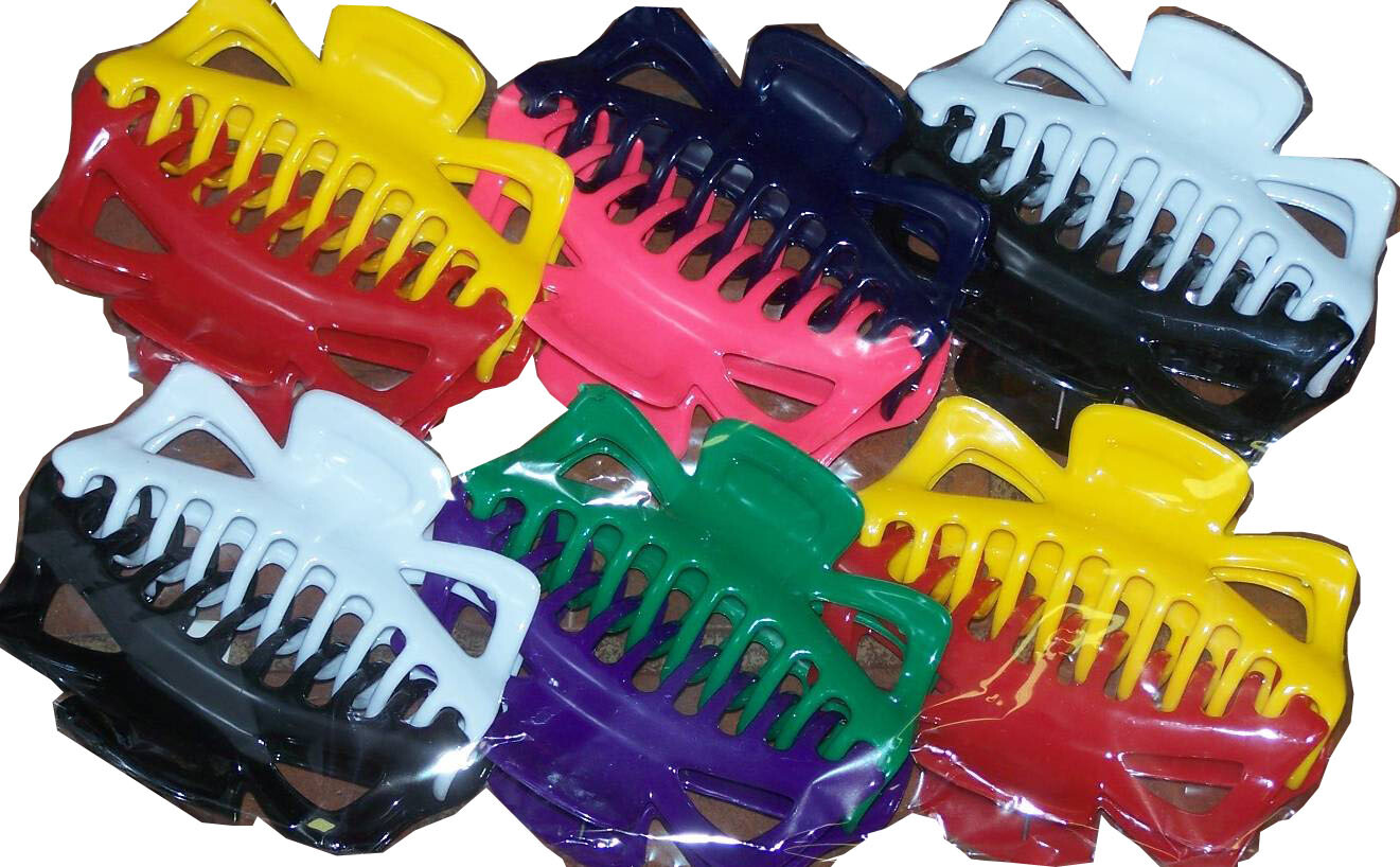 LOT OF 2 CLIP–5.5″ LONG JUMBO “MARBLE COLOR COATED” HAIR CLIP HAIR CLAW