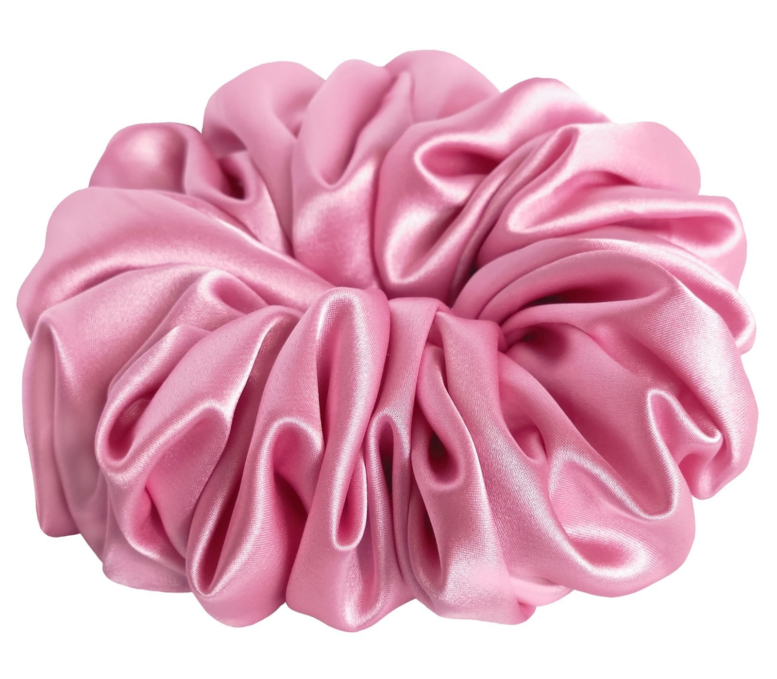 Handmade Stretch Satin Scrunchie – 30 Colors, 5.5″ Large Hair Accessory, Soft Po