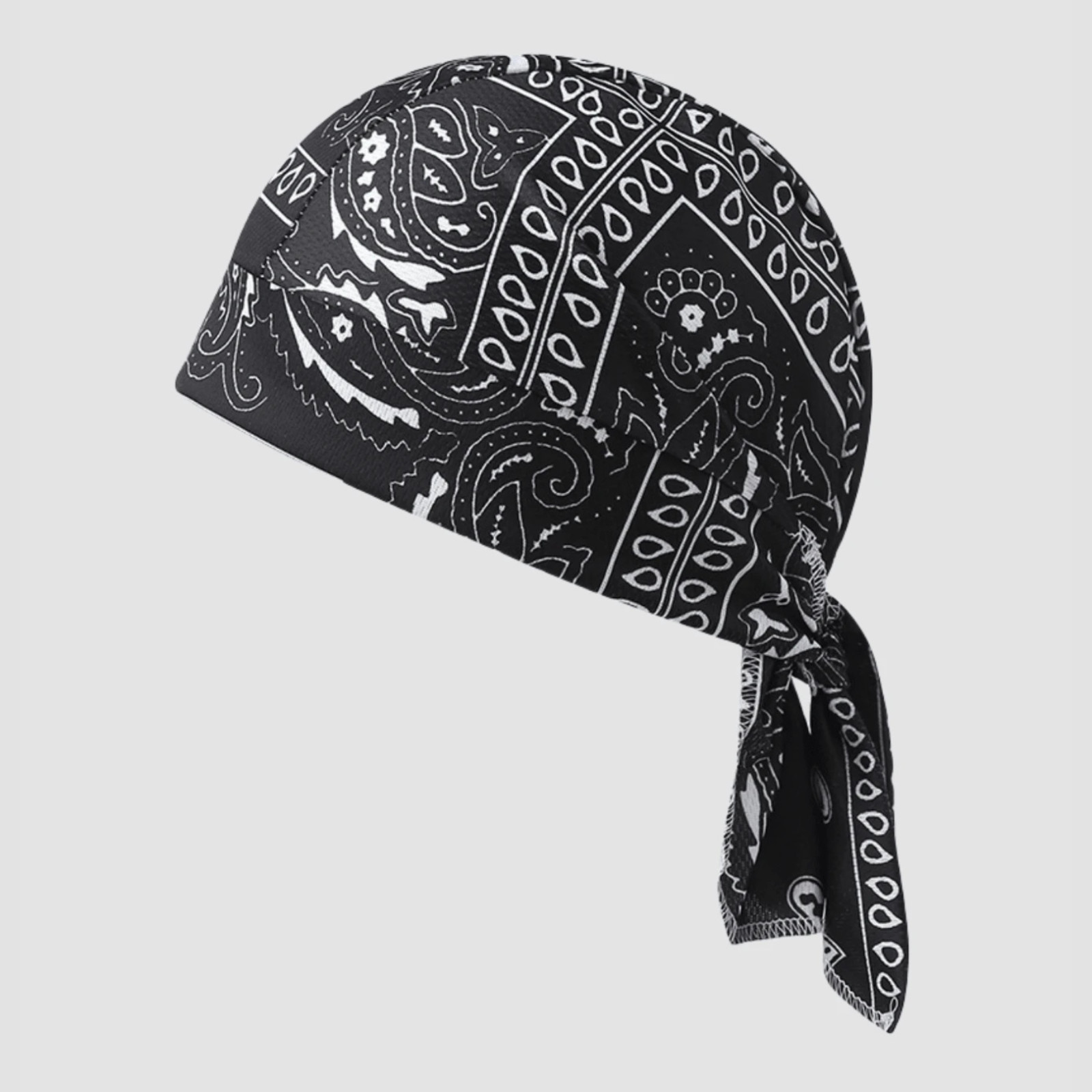 Unisex Paisley Bandana Sleep Cap Headwear Long Tail Soft Silk Pirate Head Wraps