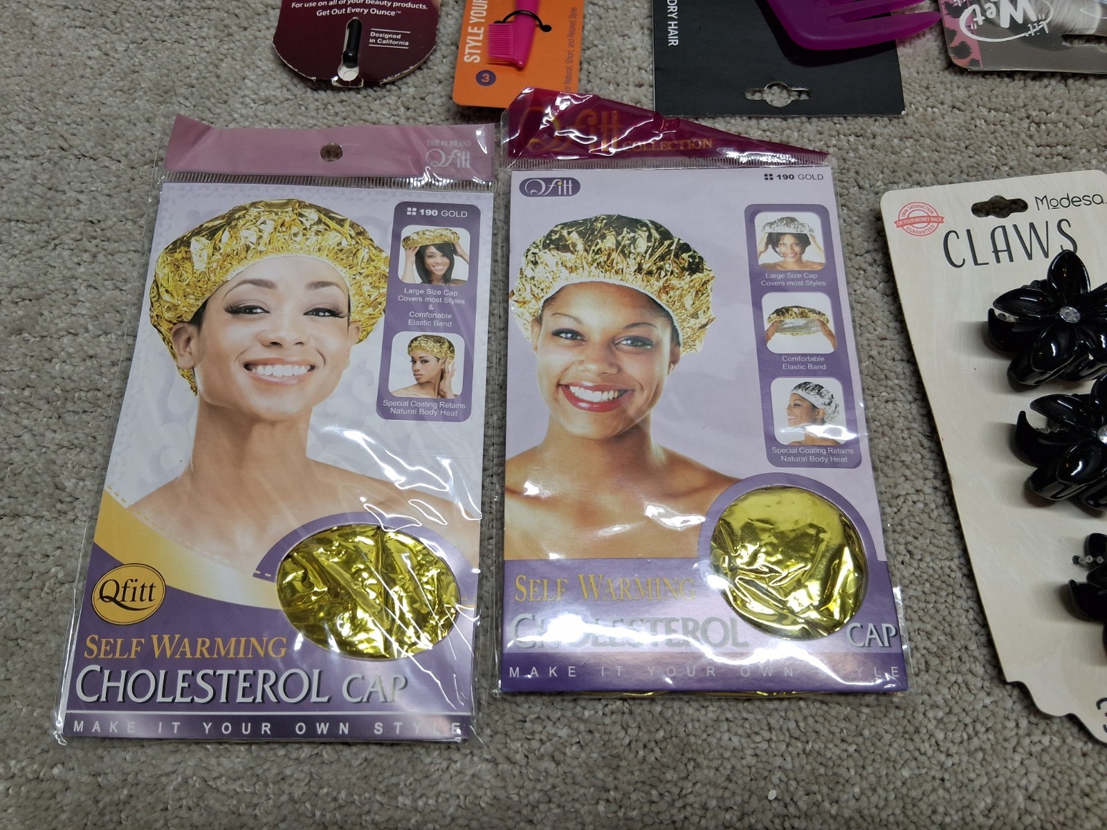 Hair Accessories Women Lot Of 15 Brushes Scissors Hair Caps Textured Hair New