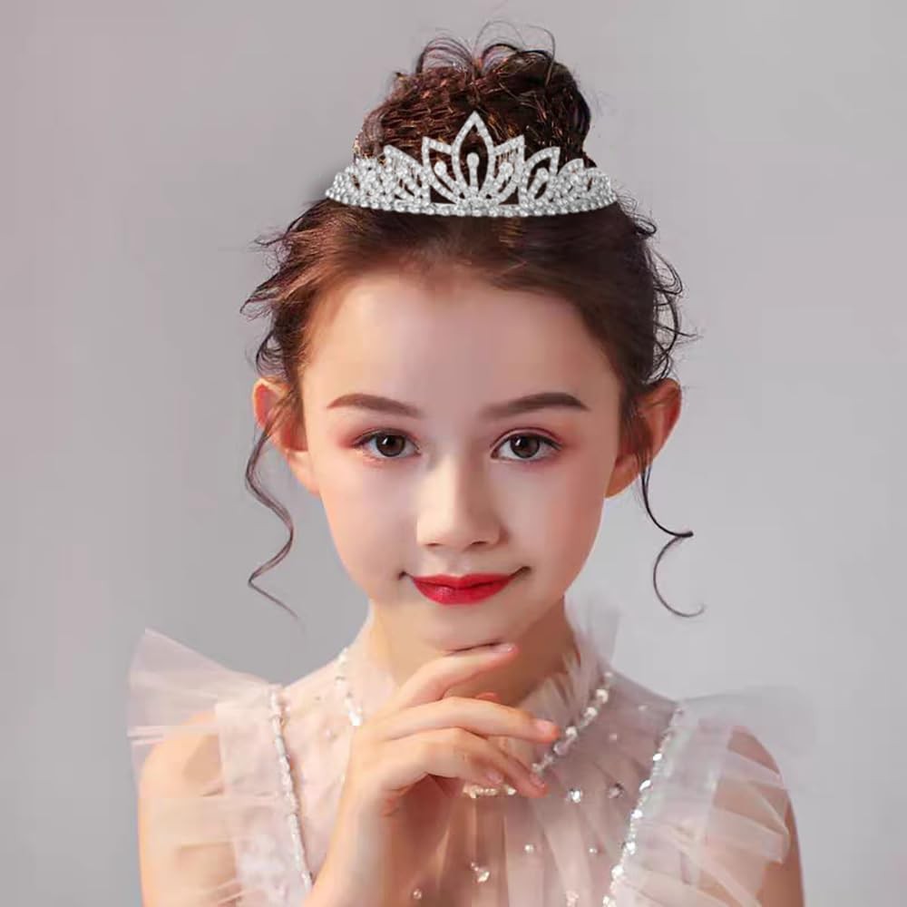 Princess Crystal Crown Strap Comb Lady Crown Girl Cosplay Party Headband Brid…