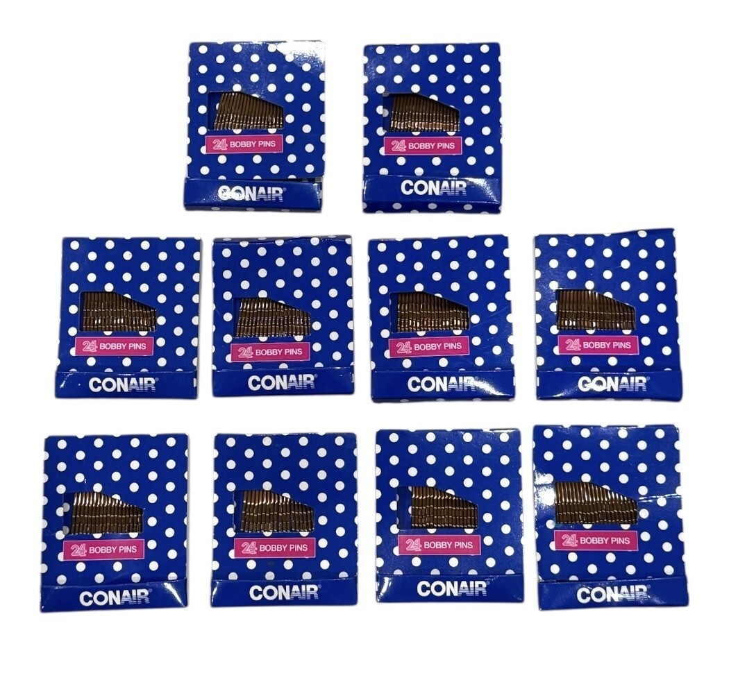 Lot of 10 Packs Conair 2″ Bobby Pins, 24 Count (240 Total) – Bronze