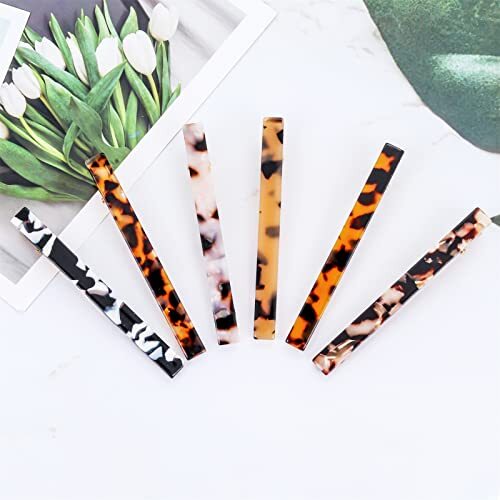 Tortoise Shell Leopard Duckbill Acrylic Hair Clips and 6 Pcs Multicolor Clips
